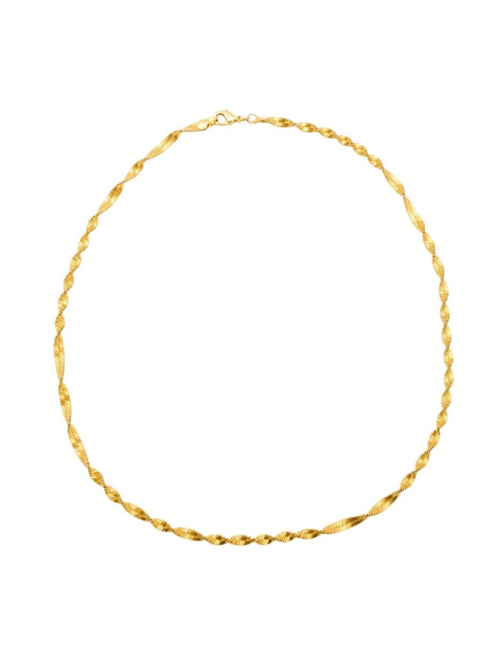 Vintage Gold Plated Twisted Chain Necklace Classic Minimalist Elegant 19 Inches